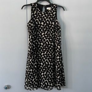 Calvin Klein Black & Cream Patterned Shift Dress